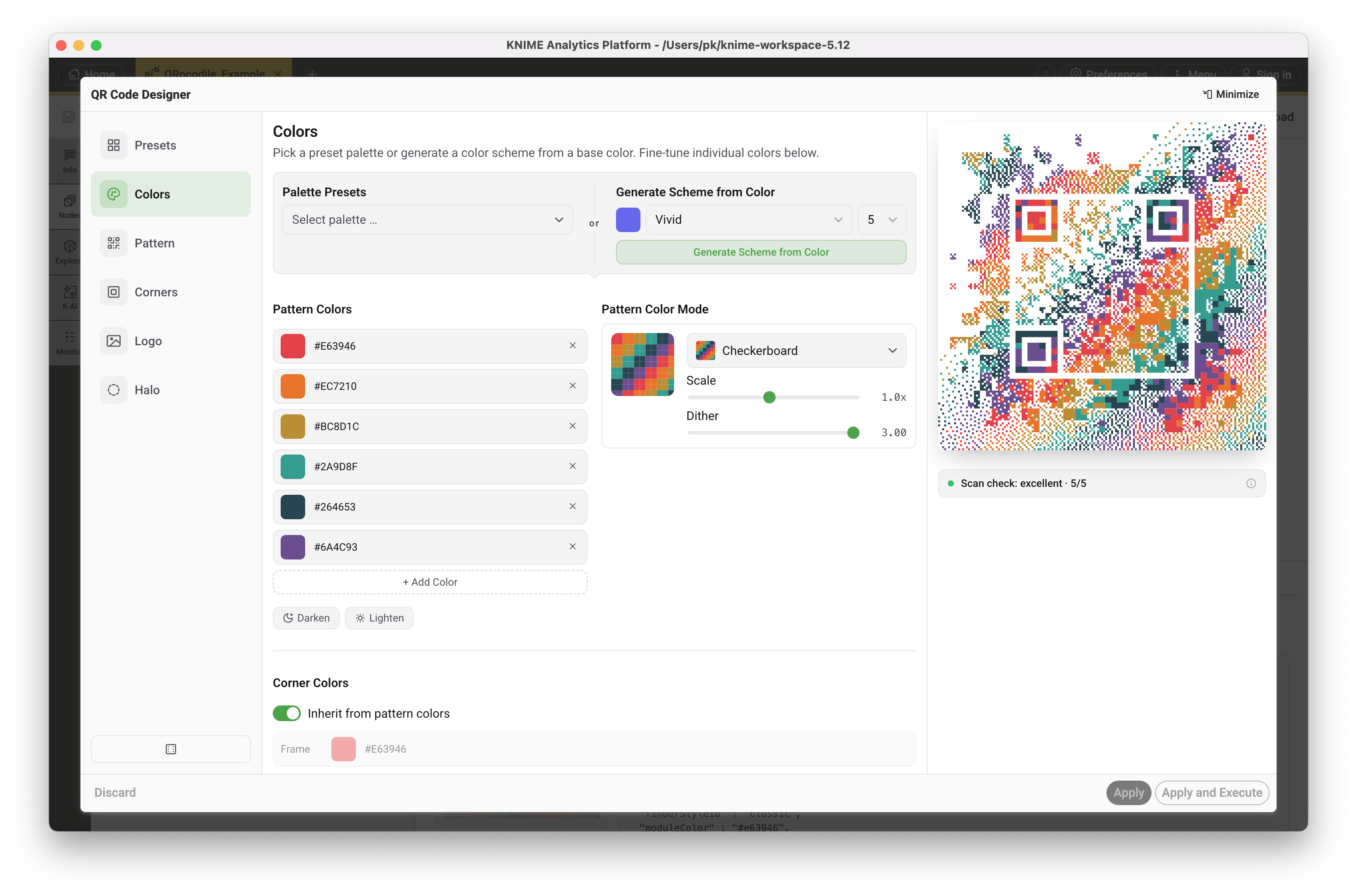 QR Code Designer: Colors