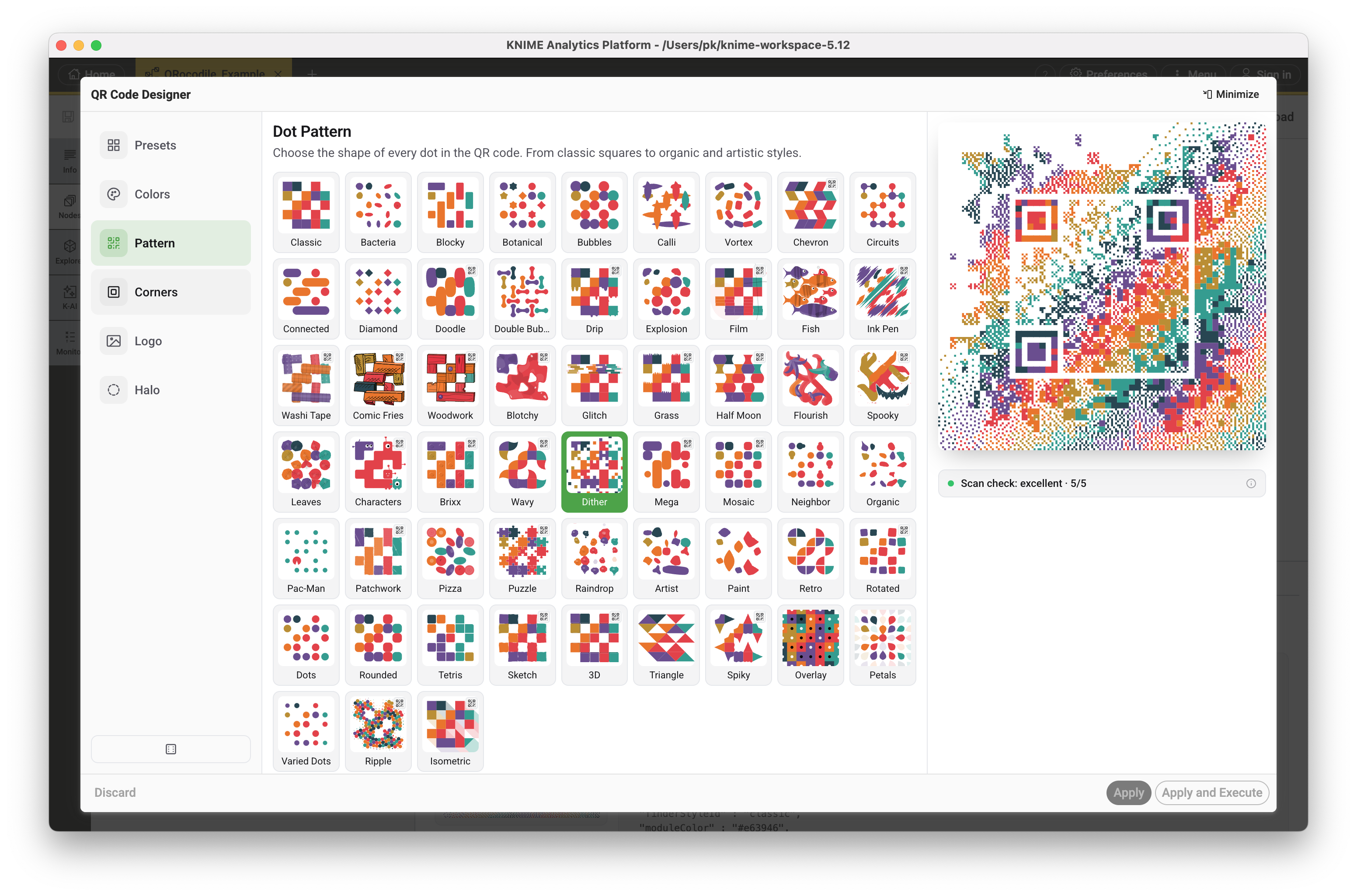 QR Code Designer: Patterns